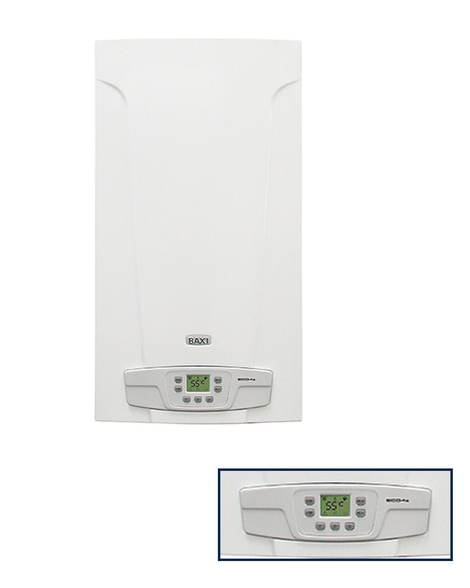 Caldera Baxi Eco4S vista frontal con ampliación del panel de mandos