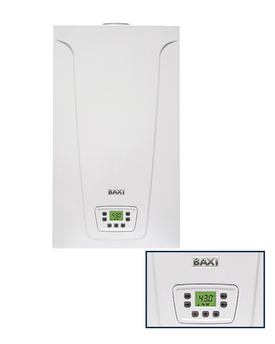 Caldera Baxi Main5 vista frontal con ampliación del panel de mandos